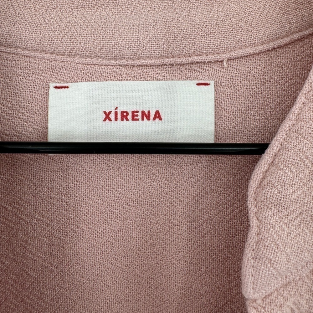 Xirena Persephone Pink Midi Dress Small Button Front Tie Waist NWT - Picture 6 of 11